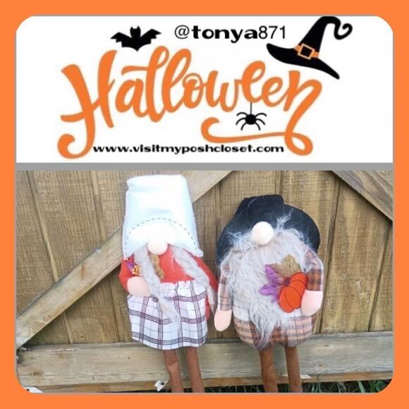 🦋 New Harvest 24” Tall Old Woman and Man Gnomes, Set of 2 - Picture 3 of 11